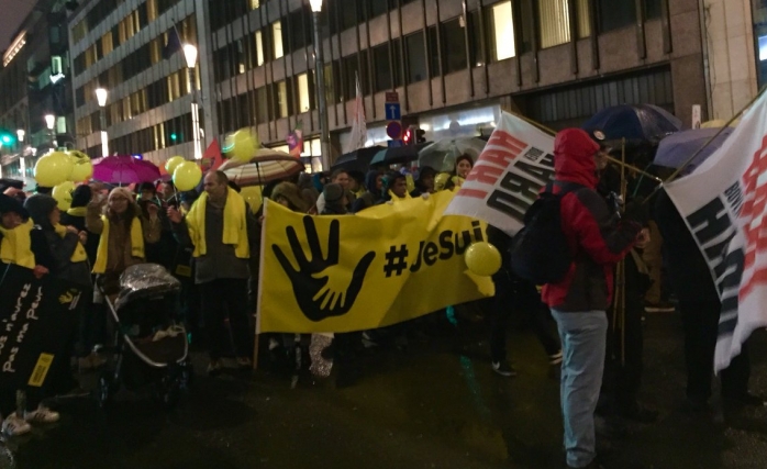 Brüksel'de Mülteci Politikası Protestosu